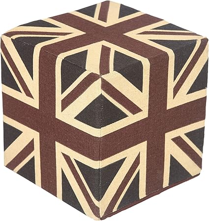HOMESCAPES Design Sitzwürfel Fußhocker Union Jack blau rot Britische