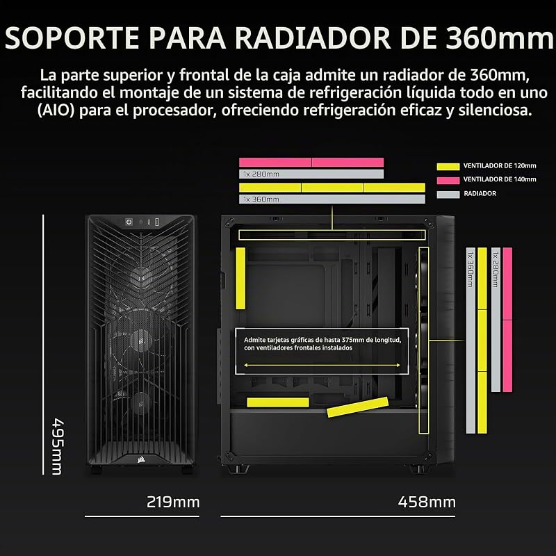 3200D RS Caja para PC Semitorre – Humo