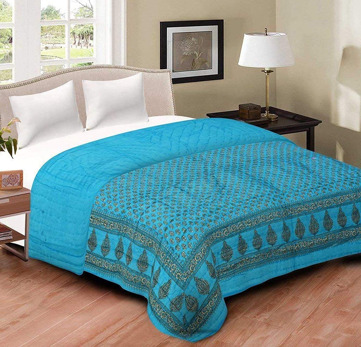 Buy THROWS HOME DECOR Pure Cotton Jaipuri razai/rajai Traditional