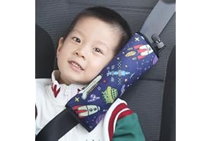 LOYAGOUR Car Seat Belt Pillow for Kids with Clips,Seat Strap Belt Covers Pad Cushion,Car Seatbelt Cover Pillows for Toddlers(Space Blue)