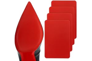 GADEBAO Red Sole Protectors, 4 Pcs Self-Adhesive Shoe Bottom Protector for Christian Louboutin High Heels, Silicone Anti Slip Shoe Grips Sole Guard Compatible with Louboutin Shoes (M, 6" by 4", Red)