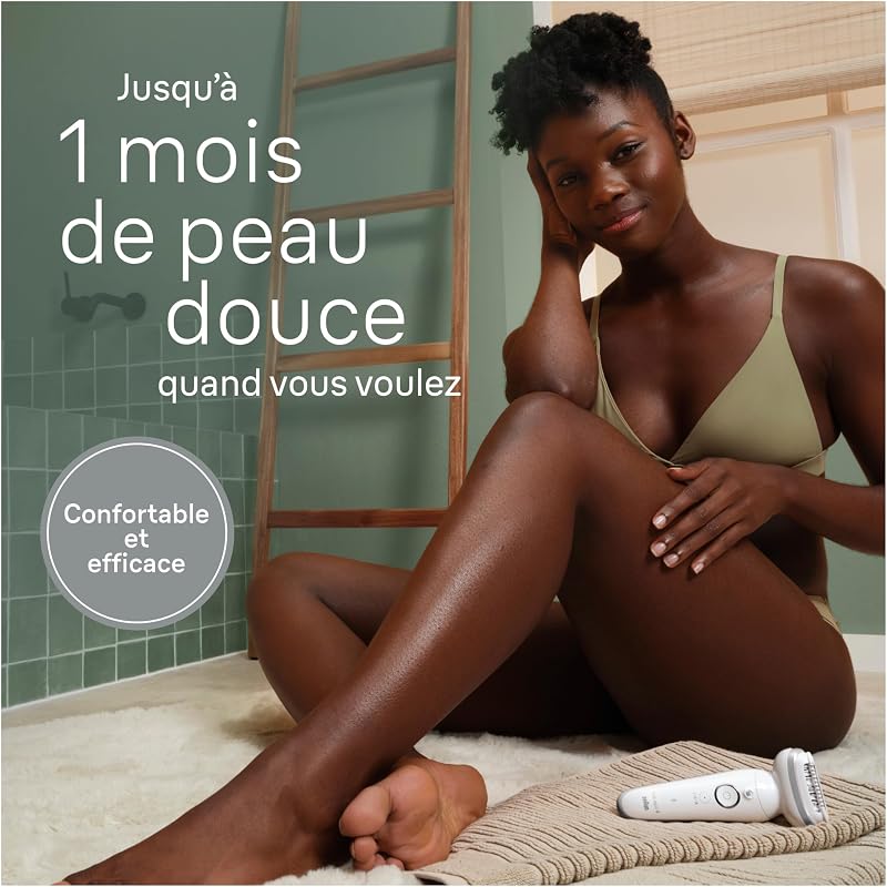 Epilateur Electrique Femme Silk Epil 9, 9-130, Blanc et Rose Quartz