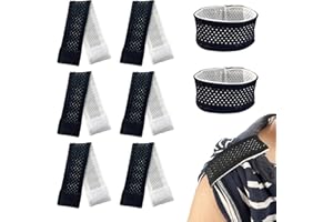 KKONHII 8 Pcs Jersey Sleeve Bands, T Shirt Sleeve Holders Soccer Softball Sleeve Scrunchies Ties with Hook and Sleeve Roll Up Holder for Softball Baseball Soccer Sports Activities Boys Girls 8.5 x 1.4in