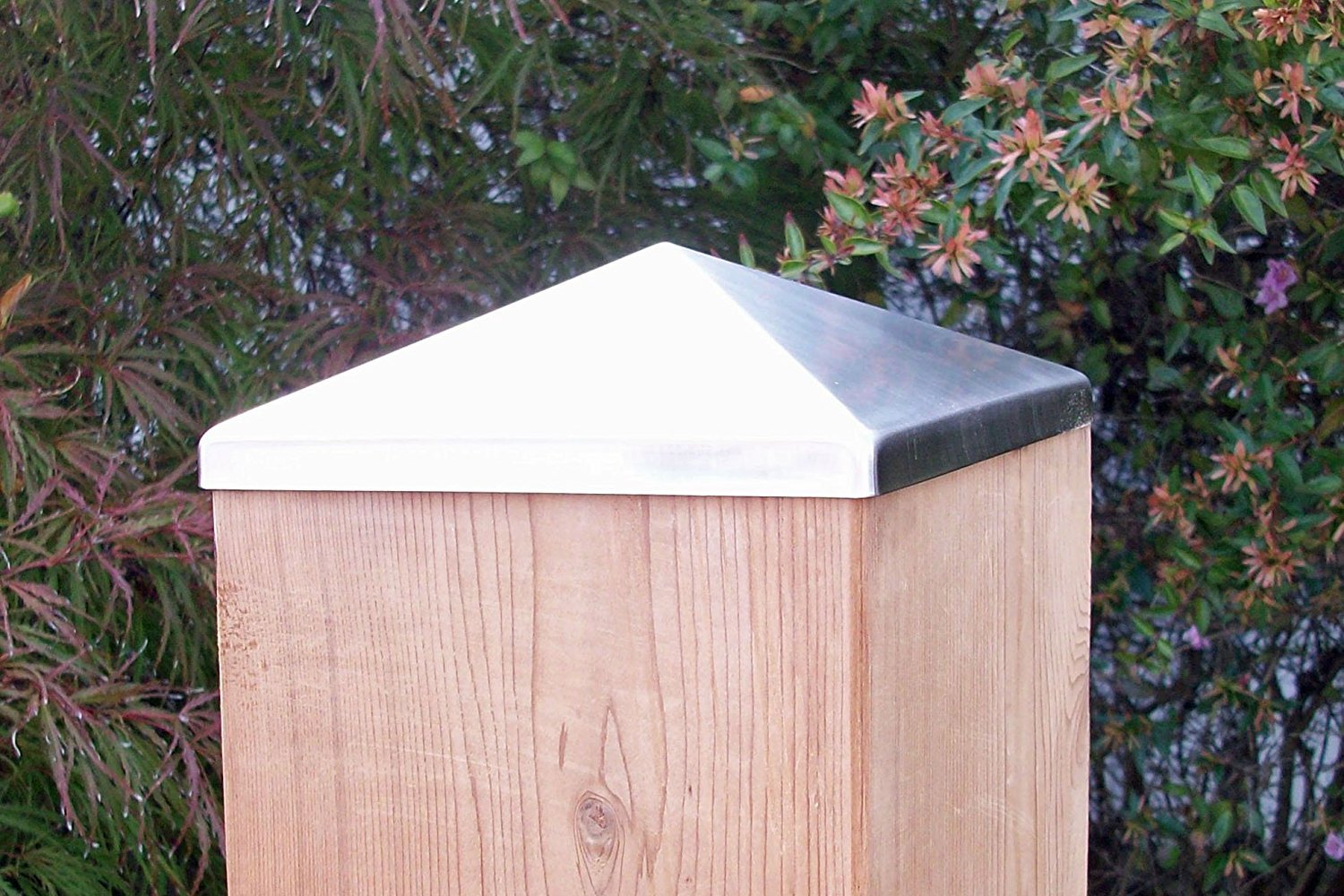 6x6 Polished Stainless Post Point Decking Caps