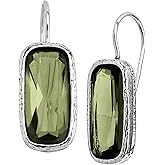 Silpada 'Olivine' Green Cubic Zirconia Drop Earrings in Sterling Silver