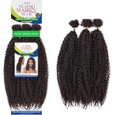 Janet Collection 3X Marley Knotless Bulk Braiding Hair 18&rdquo;&ndash; Afro Kinky Texture, Lightweight, Pre-Stretched (Color 1)