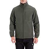 TRAILSIDE SUPPLY CO. Men's Softshell Jacket Fleece Lined Windbreaker,Lightweight Water Resistant Winter Coat