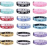 SONNYX 18 PCS WWJD Bracelets Pack Adjustable Wristbands What Would Jesus Do Bracelets Inspirational Christian Bracelets for Women Men