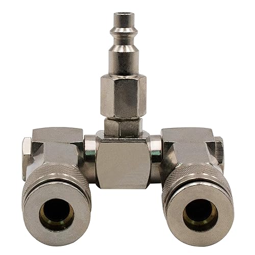 Elprisu Air Copressor Anifold 4Way Air Hose Splitter Air Anifold In-line Aluinu 1/4 Air