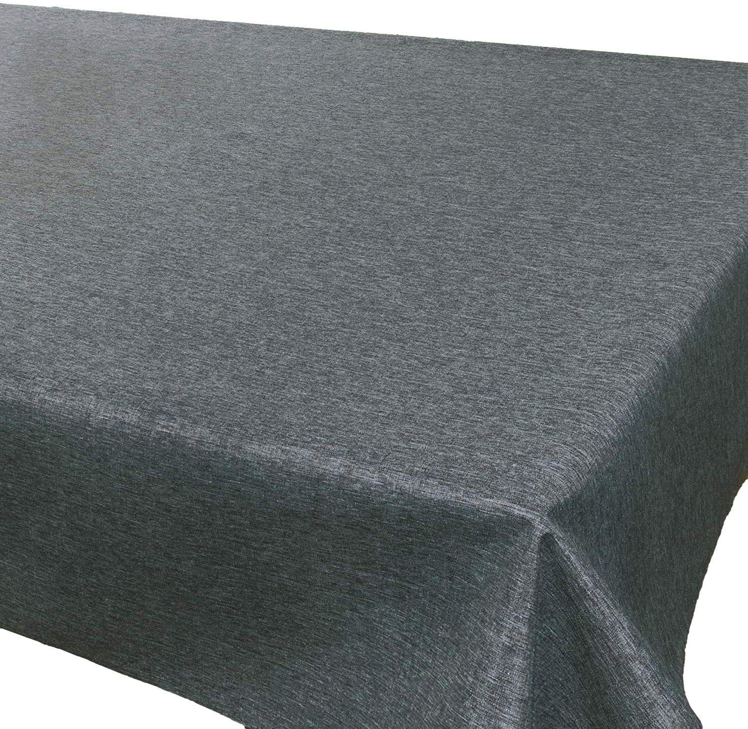 Tablecloth VIENNA anthracite premium, stain resistant, all-season, rectangular 140x280 cm