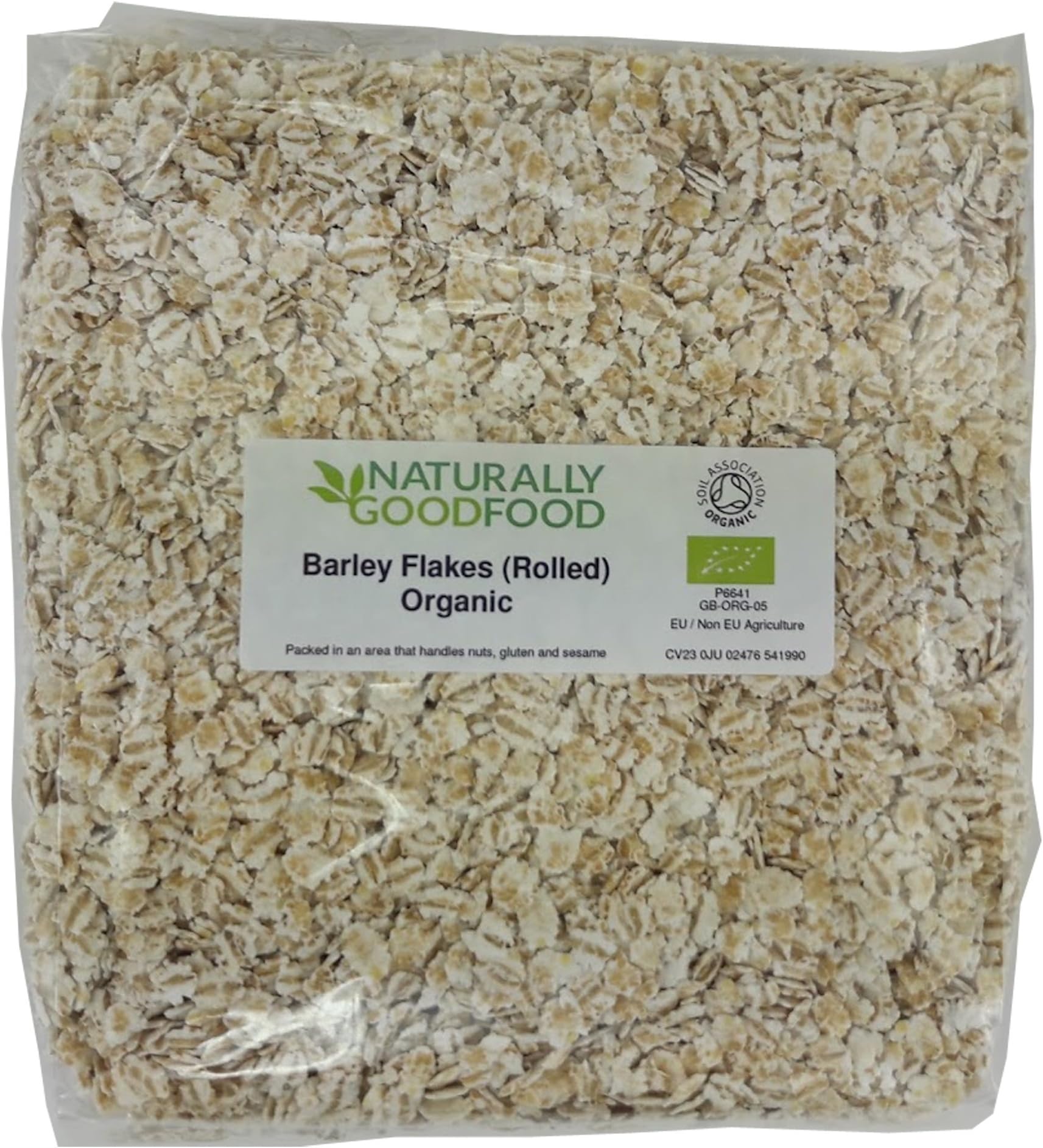 Organic Barley Flakes (Rolled) 5kg - Free Delivery