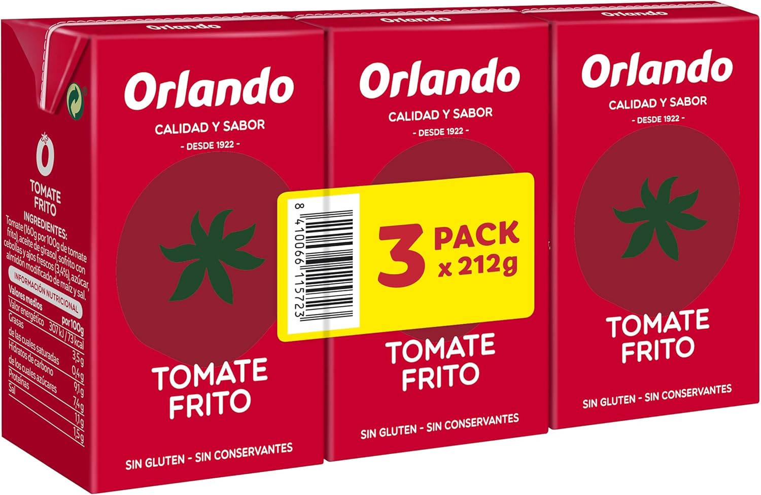 3 briks de tomate frito Orlando por 1,89€