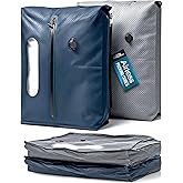 Vacuum Seal Bags for Clothing Travel - TSA Compliant Airless PacPro 48L, Carry-On Compression Packing Cubes for Luggage and Backpacks, Pump-free Air Valve (Large, Set of 2)