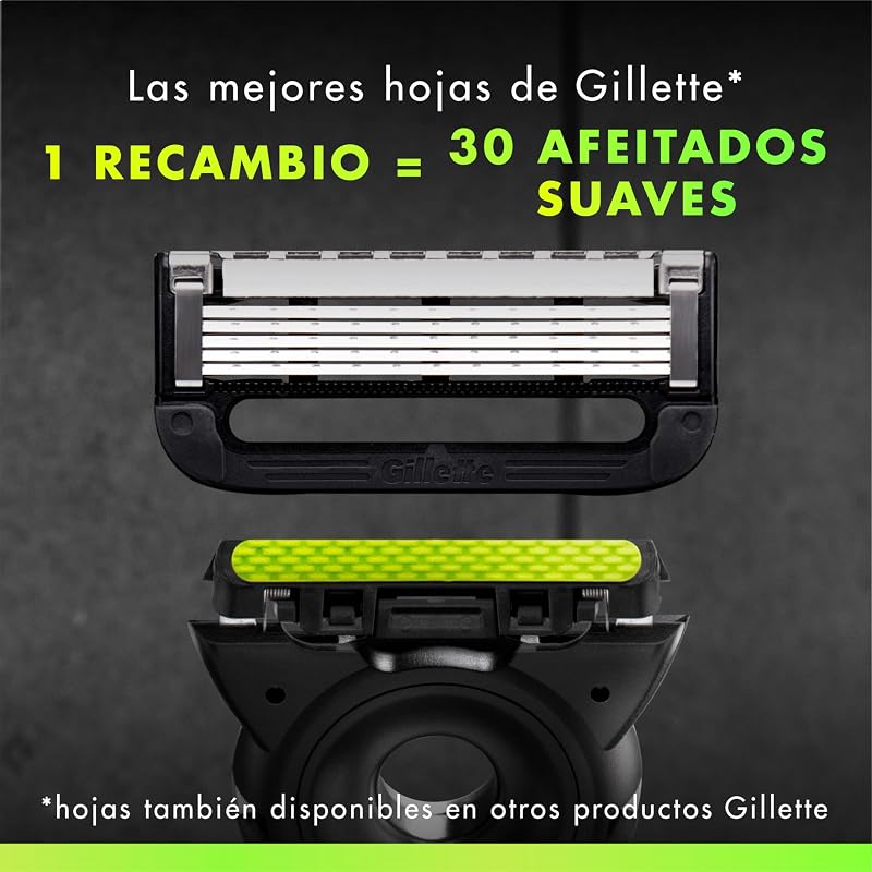 Navalha GilletteLabs Neon Night Edition, 1 pega com barra esfoliante integrada, 2 lâminas de substituição com banda lubrificante, 1 estojo de viagem, 1 gancho de parede