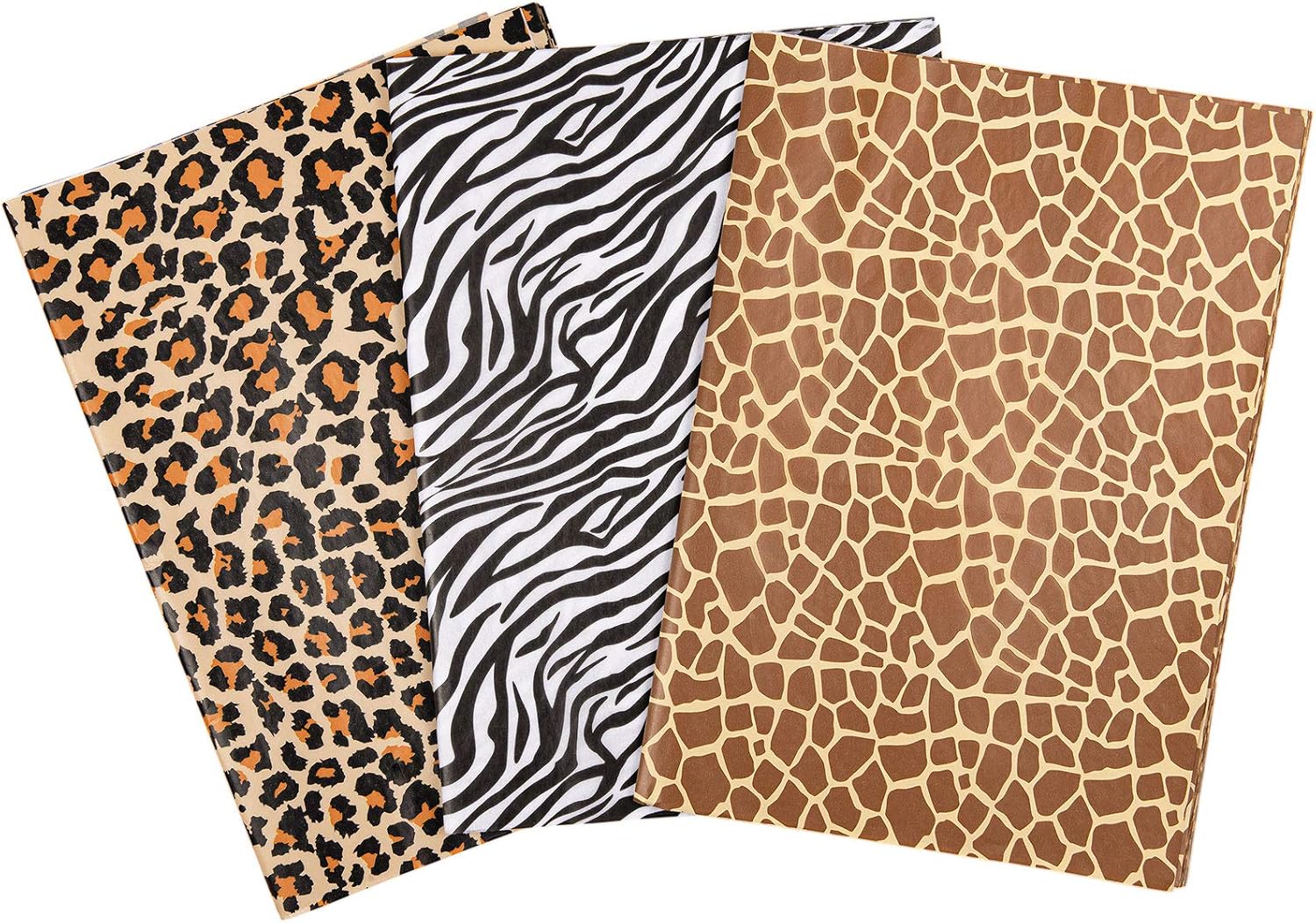 Whaline Animal Skin Print Tissue Paper 90 Sheets Leopard, Zebra