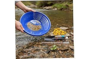 Gold Pan, Prospecting Gold Mining Pan with Riffles for Beginners, Heavy Duty Panning Equipment for River and Stream, Décorati