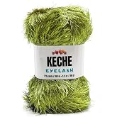 Eyelash Fun Fur Yarn - Premium Soft Crochet Yarn DIY Hand Knitting 100% Polyester 175 Yds 3.53 Oz - Grass