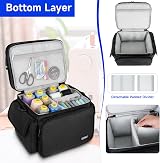 LEFOR·Z Large Sewing Box Organizer for Thread Needles Tools Black view 3