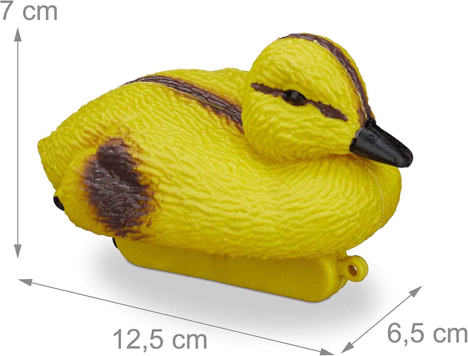 Relaxdays Pond Ducklings, Floating Baby Ducks, Plastic, Waterproof, Water Feature Decoration, Garden, Yellow-Black - Image 5