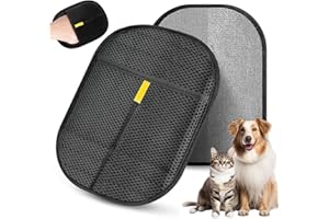 GJPSBEN 2 Pack Pet Hair Removal Glove, Electrostatic Pet Hair Remover Gloves for Cat & Dog, Reusable Pet Hair Remover Glove for Couch, Carpet, Furniture, Clothing & Car, Multi-Surface Animal Fur Removal Tool.