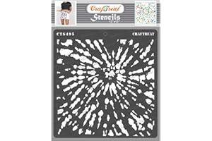 CrafTreat Wall Texture Stencils for painting on Wood, Canvas, Paper, Fabric, Floor, Wall and Tile - Tie and Dye - 12x12 Inches - Reusable DIY Art and Craft Stencils - Tie Dye Stencil