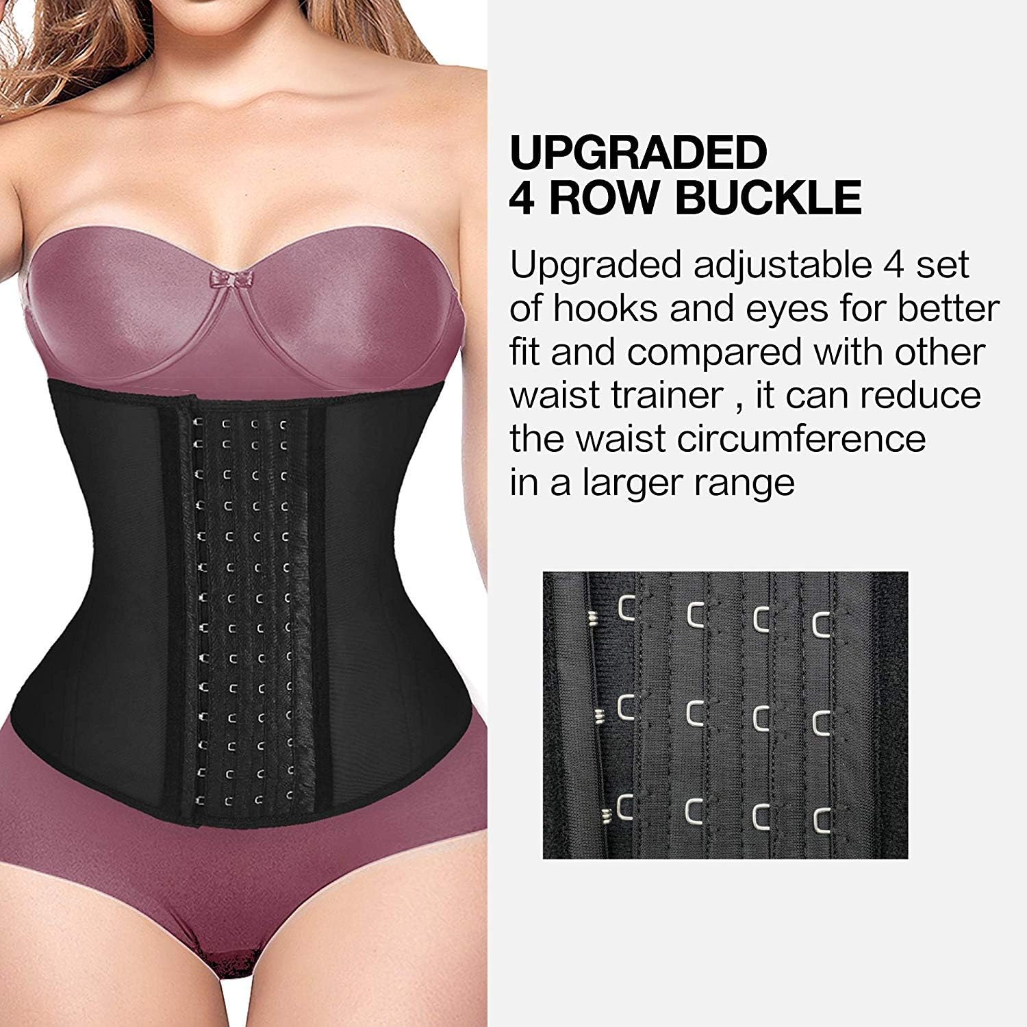 Shaperx Womens Waist Trainer Corsets Latex Waist Cincher Body Shaper Sports Girdle Weight Loss