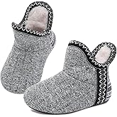 LeIsfIt Toddler Slippers Boys Girls Cozy Warm House Shoes Kids Non-slip Winter Slipper Booties Slip on Plush Lining Sock Slippers