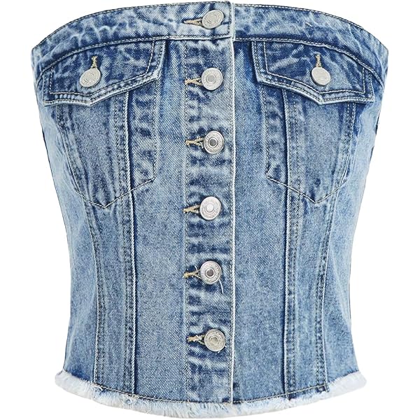【新品未使用】AMERI♥TAYLOR OPAL DENIM BUSTIER PEWRESLORS Women's Denim Tank Top Corset Bustier Blue Jean