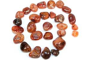 JET INTERNATIONAL Jet Handcrafted NAtural Carnelian Tumbled stone 100 Grams Polish Gemstone Healing Reiki Energy Creativity Pocket Stone Palm Stone Approx 0.75-1 Inch