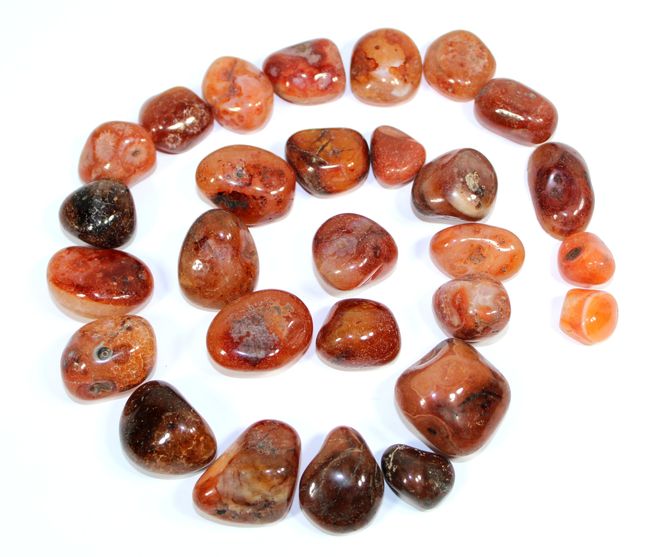 Jet International Wow Carnelian Tumbled Stone 100 Grams 1" - 1.5" Genuine A Grade W/ Velvet Uch Superior Quality Original Gemstone Natural Lished Spiritual Psychic Healing Sitive Energy Reiki