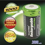 LLOYTRON NiMH AccuUltra D Size 3000mAh Rechargeable Batteries 2 Pack view 3