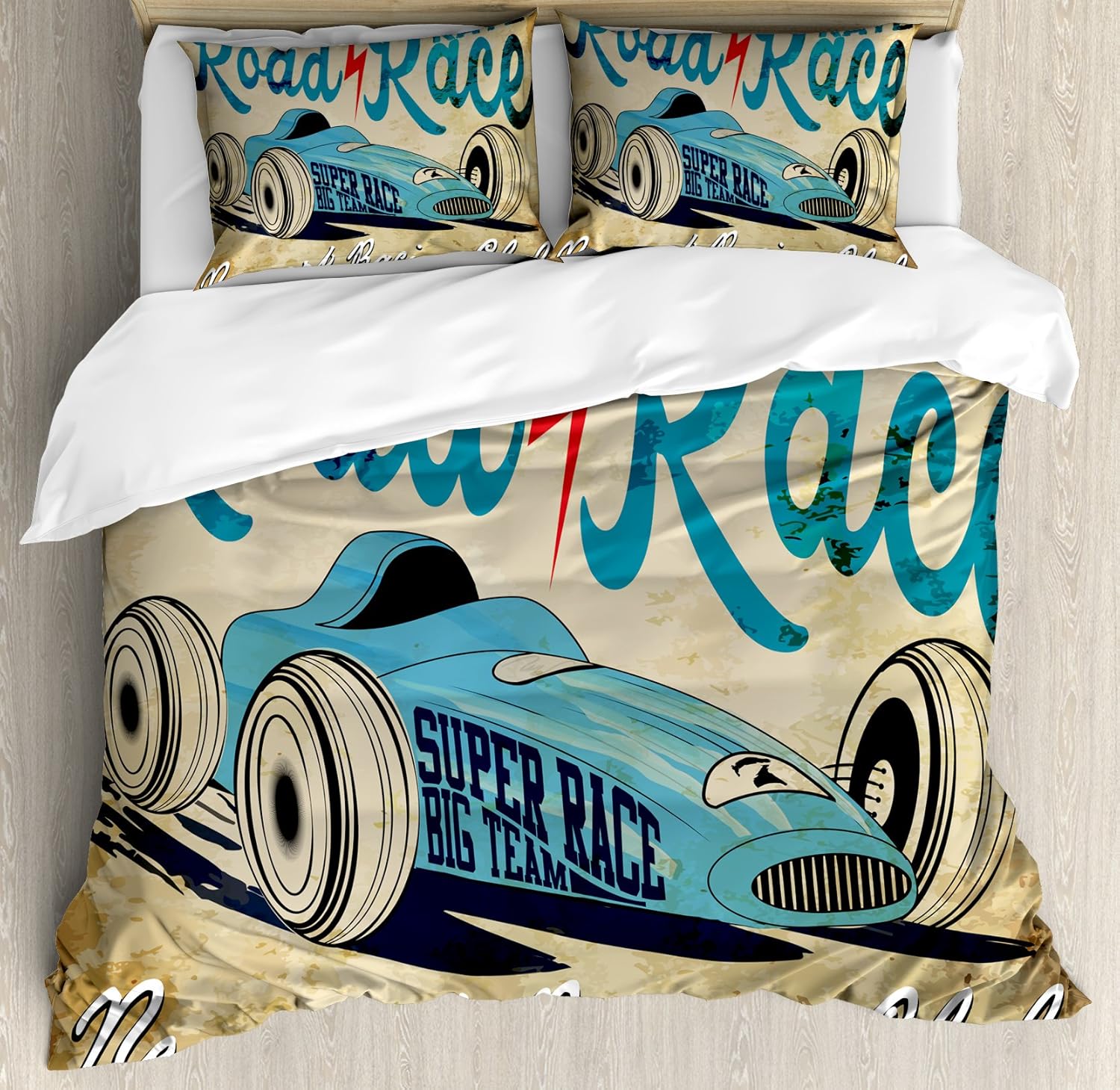 Ambesonne Cars Duvet Cover Set, New York Racing Club Race