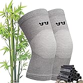 Sieafan Bamboo Knee Compression Sleeve - Bamboo Knee Sleeves for Men Women - Anti-Slip Compression Knee Sleeve - Elastic Sport Warm Knee Brace (Gray, Medium)