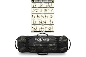 Polyfit Classic Sandbag - Heavy Duty Workout Sandbag for Fitness with 8 Gripping Handles for Sand Bag Weight Training - Multiple Colors & Sizes