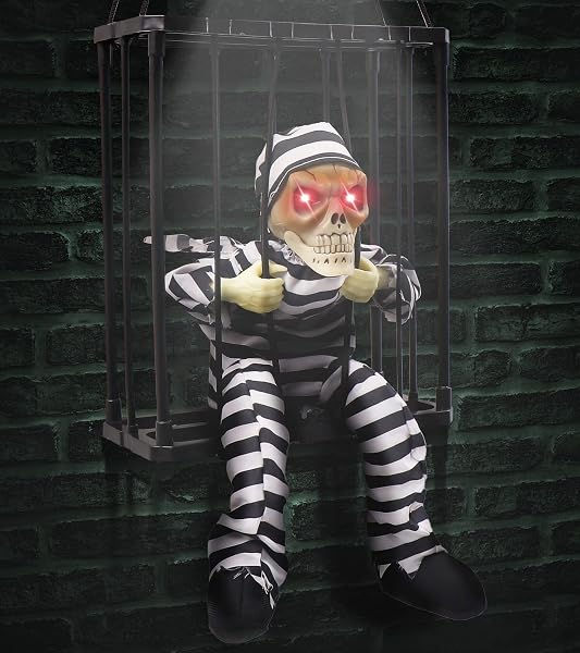 Animated Screaming Skull Prisoner with Infrared Sensor