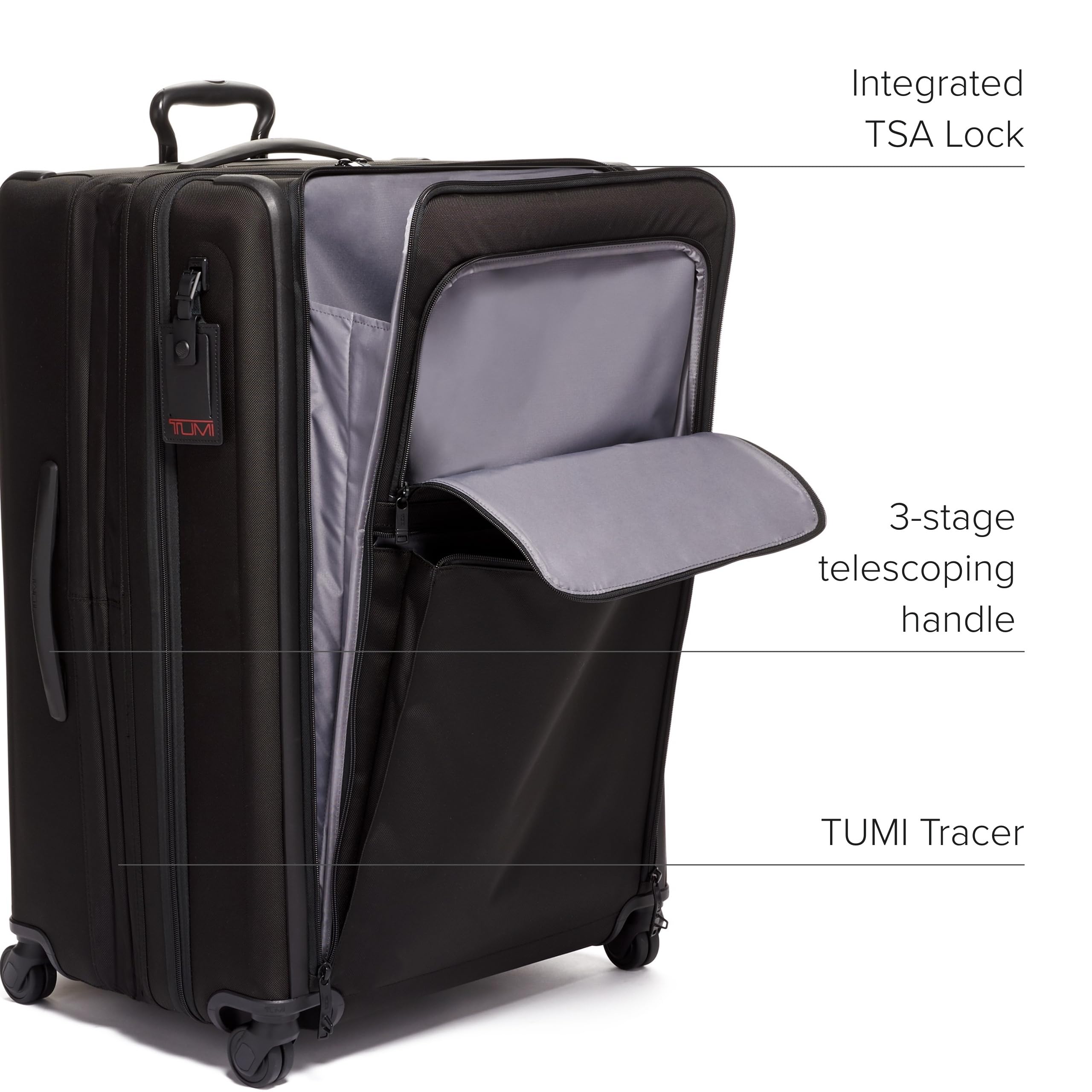 TUMI Extended Trip Expandable 4-Wheeled Packing Case - Rolling Suitcase with Removable Garment Sleeve - Secure Luggage - Black