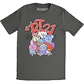 BT21 BTS Kpop Unisex Cotton Crew Neck Short Sleeves Tee Shirt (Street Mood Charcoal Grey, Medium)