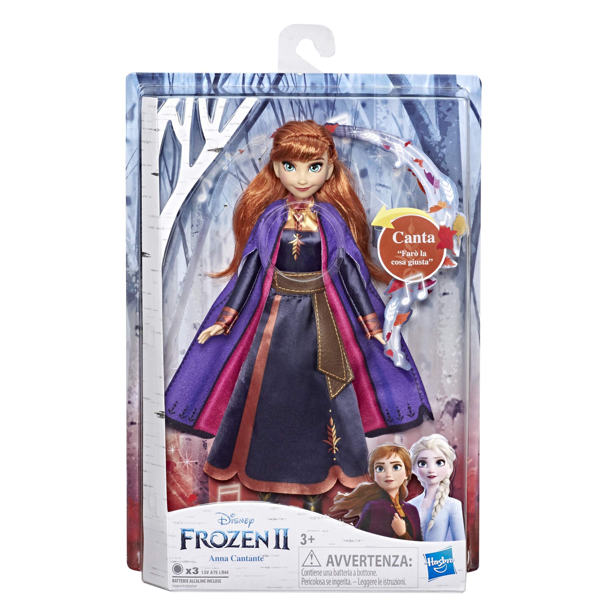 Disney Frozen Hasbro Anna Cantante E6853IC0 Electronic Doll with Dress Inspired by Movie Frozen 2, Multi-Colour