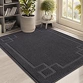 BEQHAUSE Door Mat 32" x 48", Non-Slip Door Mats Indoor Entryway Rugs Washable Low-Profile Absorbent and Stain Resist Floor Mats, Dog Door Mat for Front Back Door, Mud Wet Shoes & Paws, Dark Grey