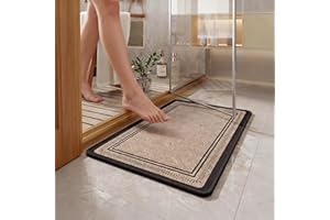 Chrysoverge Non-Slip Bath Mat, Absorbent Quick-Dry Bathroom Rug with Rubber Backing, Low Pile Washable Bath Rug Fits Under Do