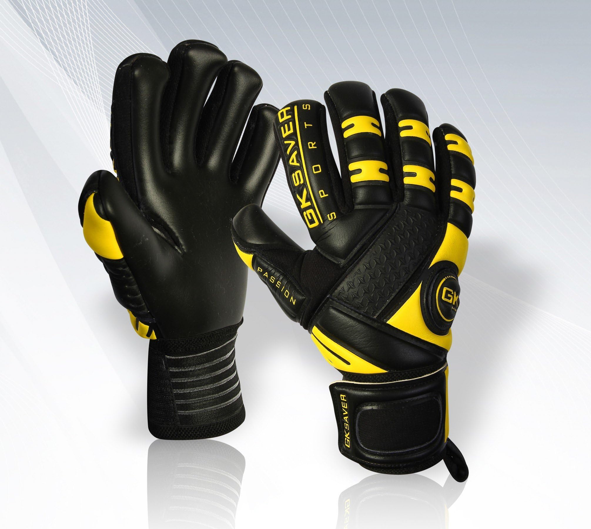 GK Saver Negative Cut Passion Black model Black Football Goalkeeper Gloves