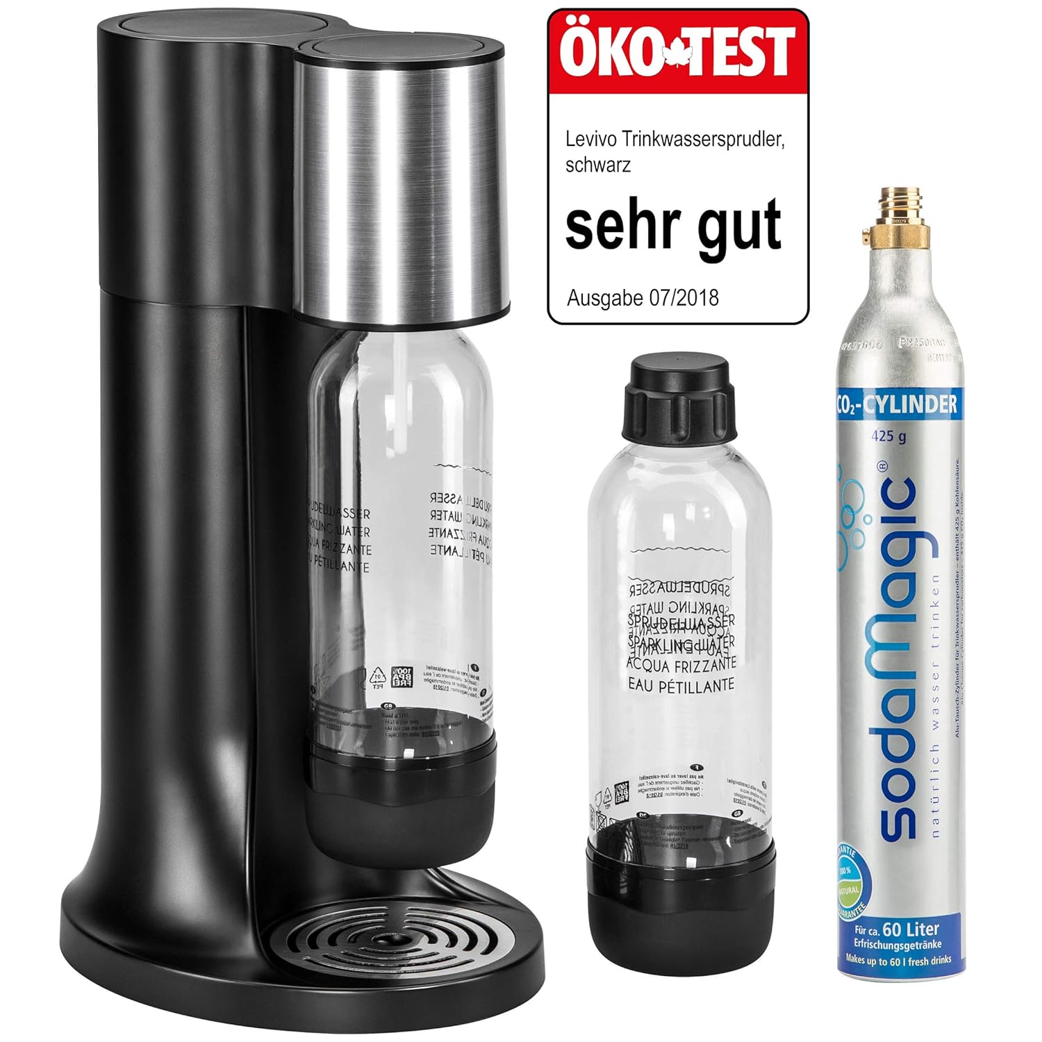 Levivo Water Carbonator Set / Drinking Water Carbonator Set incl. 2 ...