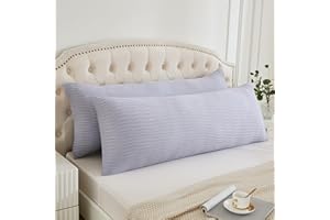 Memfydu Body Pillow Covers, 2 Pack Seersucker Crinkle Textured Body Pillow Covers, Soft Lightweight for All Season (20"x54", Lavender)