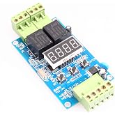 NOYITO 2-Channel Programmable Time Relay Module Dual Relays Triggered in Turn or Individually 2-Channel 0-99.9V Voltage Detection Control Board Cyclic Timing On Off (24V)
