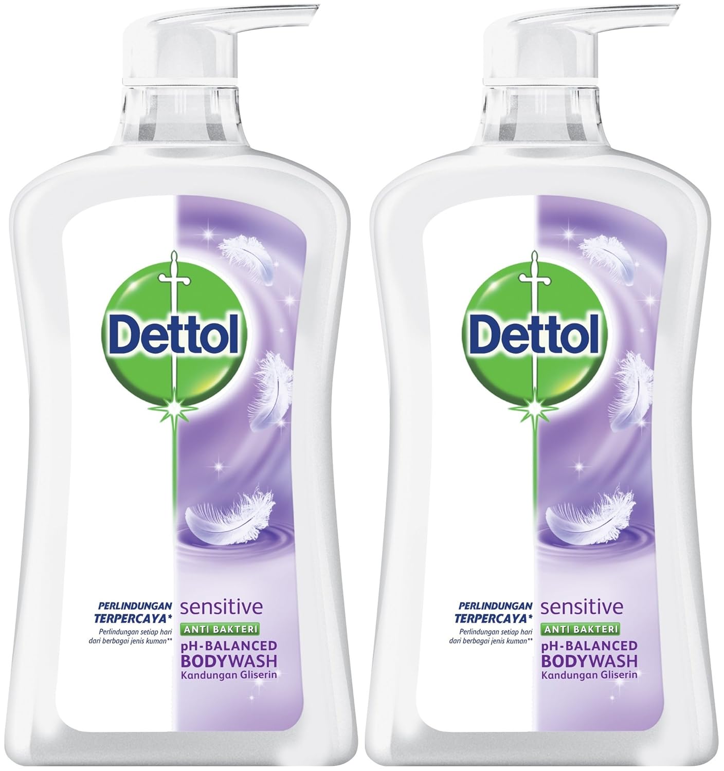 Dettol Anti Bacterial pH-Balanced Body Wash, Sensitive, 21.1 Oz / 625 Ml (Pack of 2)