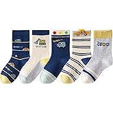 SATKELA Boys Crew Socks Dinosaur Train Truck Car Pattern Toddler Kids Socks Children Cute Cartoon sock 2t-3t 4t-5t 6-8