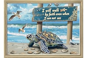 Leczany Cross Stitch Patterns Stamped Kit for Beginners | Embroidery Supplies DIY Craft Kit Starter Needlepoint for Adults or Kids | 11CT, 3 Strands | Turtle Walking 22.4x15.8 inches