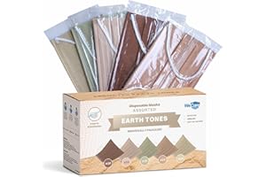 WECARE Disposable Face Mask Individually Wrapped - 50 Pack, Printed Masks - 3 Ply