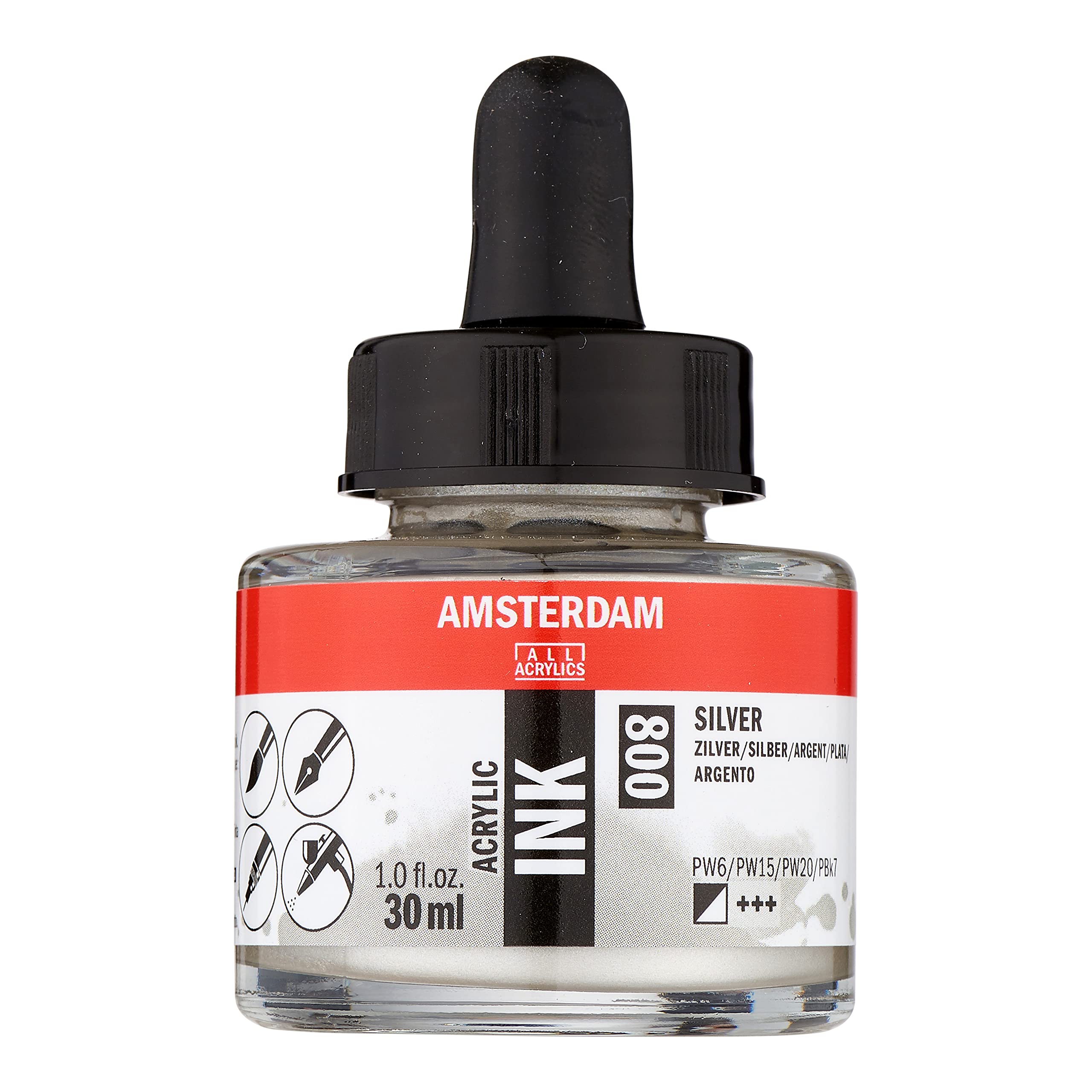 Amsterdam Acrylic Ink Bottle 30 ml Silver 800 (17208000)