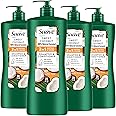 Suave Natural Sweet Coconut 2 In 1 Shampoo & Conditioner with 100% Natural Coconut, for Softening and Shining Hair, No Dyes, No Parabens, No Phthalates, 28 Oz (Pack of 4)